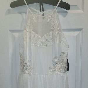 Chic White Embellished Wedding Dress